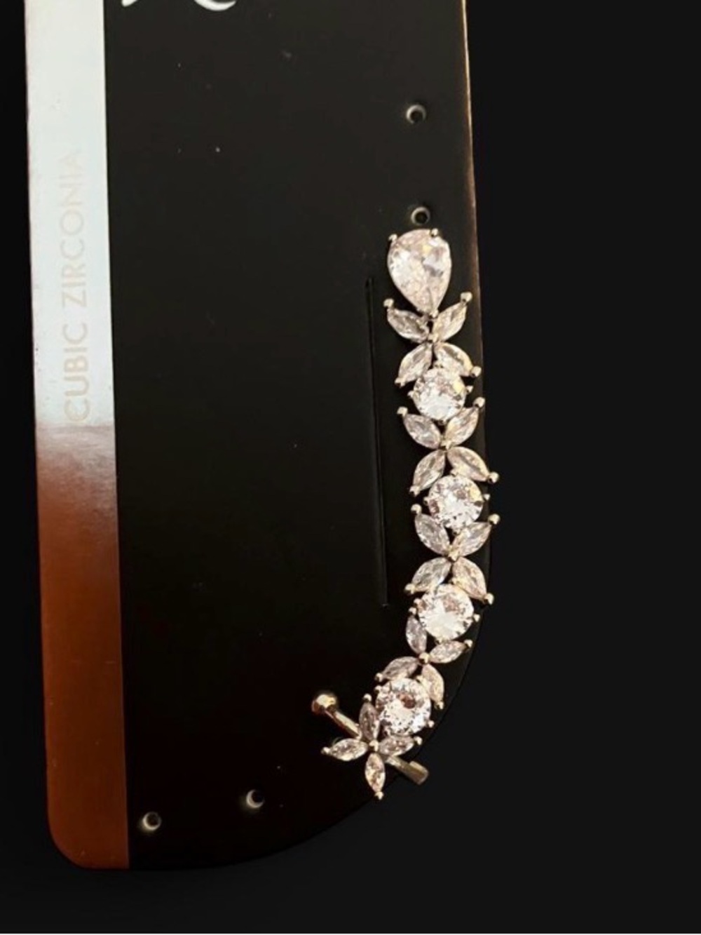 Sparkling Marquise & Round Cubic Zirconia Ear Cuff - Silver-Tone